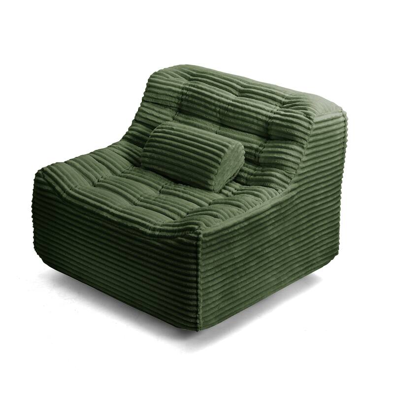Oversize Swivel Chair Glider Chair with Switchable Head Pillow and Waist Pillow, Soft Plush Lounge Chair Accent Chair