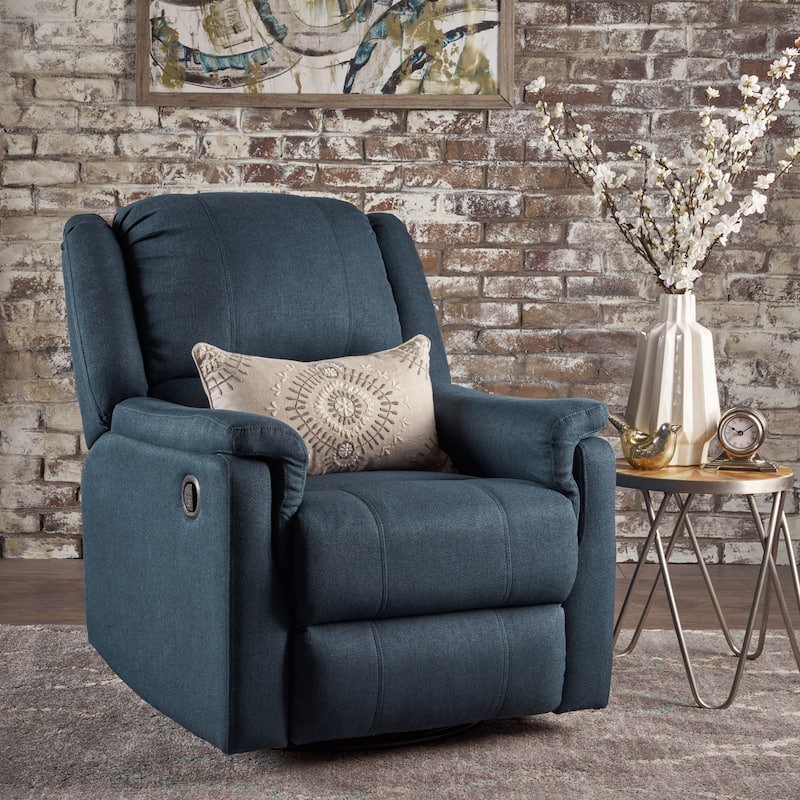 Glider Recliner With Swivel, Contemporary Chair with Upholstery