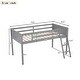 preview thumbnail 5 of 30, Twin Size Wood Loft Bed with Flexible Ladder Placement, Guardrails, and Slide - Gray, Space-Saving Design for Play and Rest