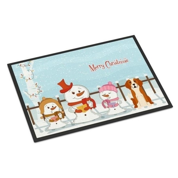Carolines Treasures BB2441JMAT Merry Christmas Carolers English Foxhound Indoor or Outdoor Mat 24 x 0.25 x 36 in.