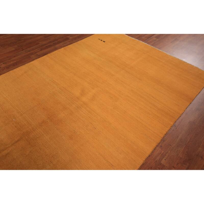 Modern Gabbeh Oriental Area Rug Hand-Knotted Wool Carpet - 5'5" x 7'5"