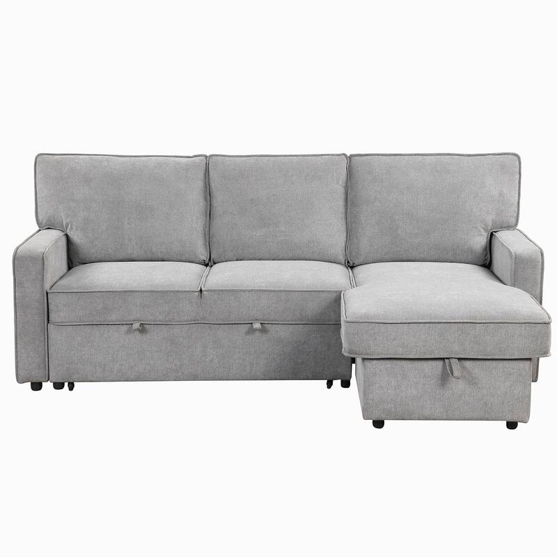 Sleeper Sectional Sofa with Storage Space,USB port,2 cup holders on Back Cushions