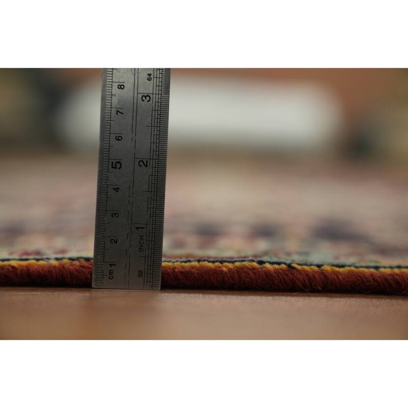 Hand Knotted Oriental 100% Wool Carpet Traditional Floral Red Kashan Area Rug - 13' 3'' X 9' 0''