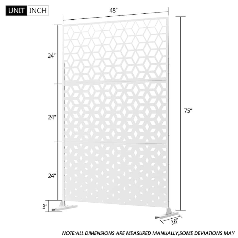 Metal Privacy Screen Wall Decoration Free Standing-6.3 ft. H X 4 ft. W