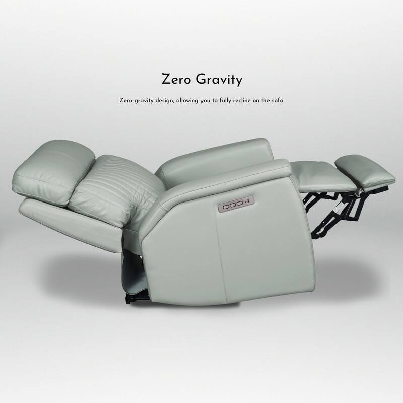 Leather Zero Gravity Power Recliner with Power Headrest and Power Lumbar,USB&USB-C Port