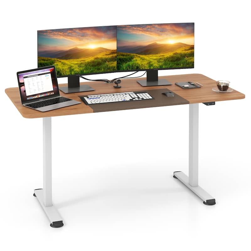 Gymax 55'' Electric Standing Desk Height Adjustable Home Office Table
