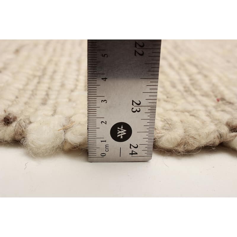 ECARPETGALLERY Braid weave Sienna Cream Wool Rug - 5'0 x 7'10