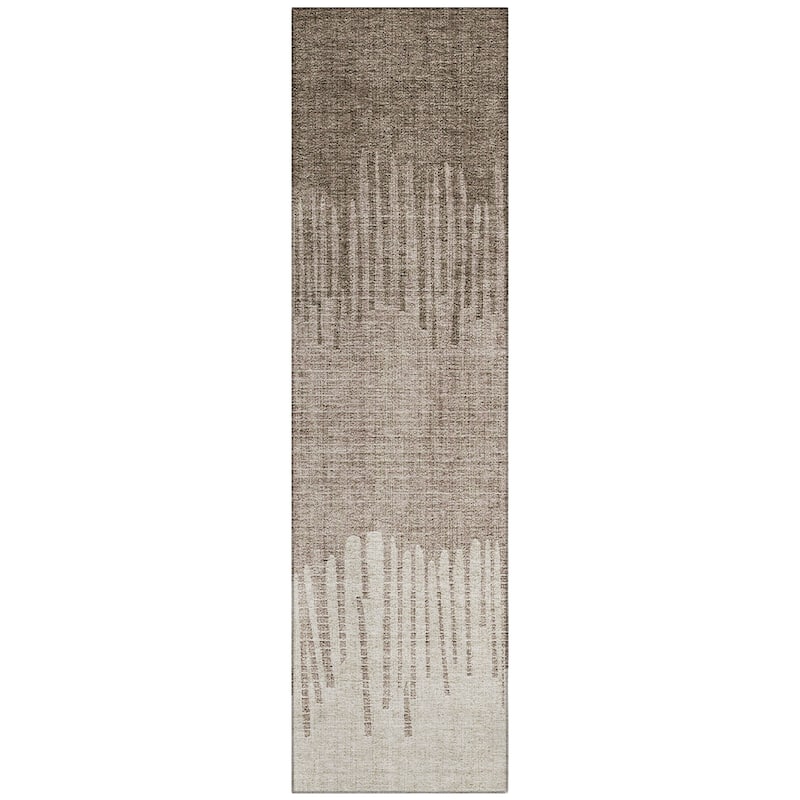 Machine Washable Indoor/Outdoor Modern Ombre Chantille Rug