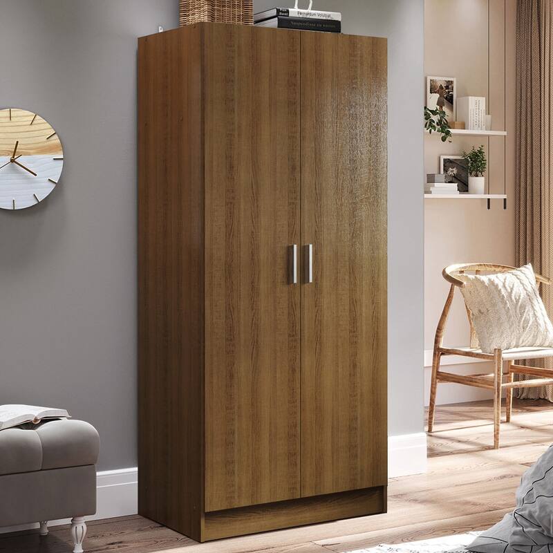 Madesa 2 Door Storage Cabinet with Ample Shelf Space 31"L Utility Armoire Closet Entryway and Bedroom Organization Unit - Brown