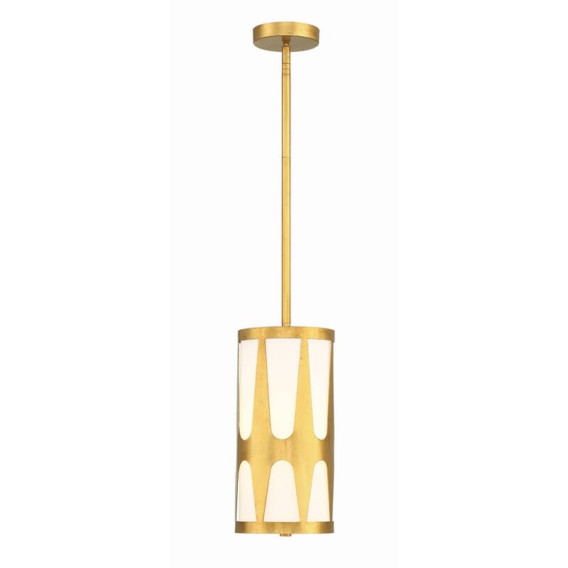 Royston 1 Light Antique Gold Pendant - 7"W x 14"H x 7"D