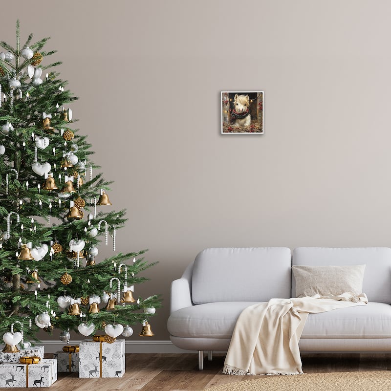 Stupell Horse Foal with Holly & Lights Framed Giclee Art Design By Riley B