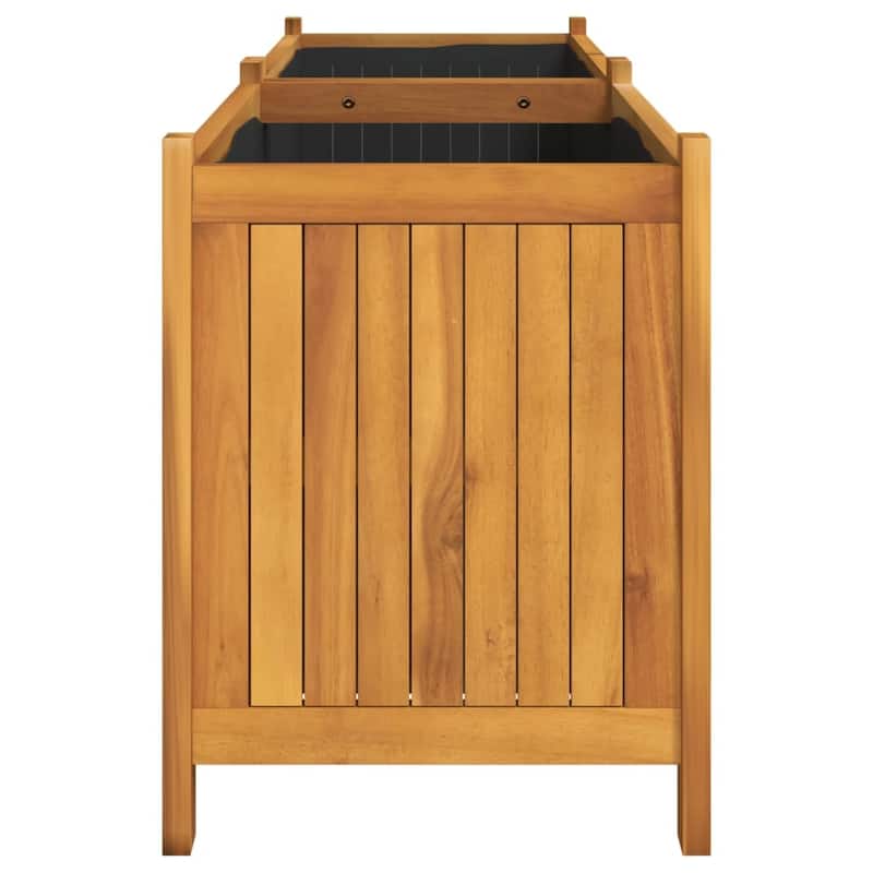 vidaXL Garden Planter with Liner Outdoor Flower Pot Box Solid Wood Acacia