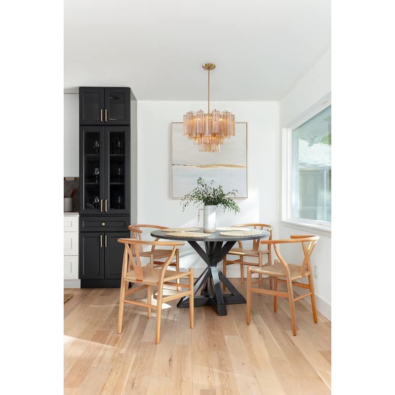 Addis 6 Light Aged Brass Chandelier - 19.75"W x 14"H x 19.75"D