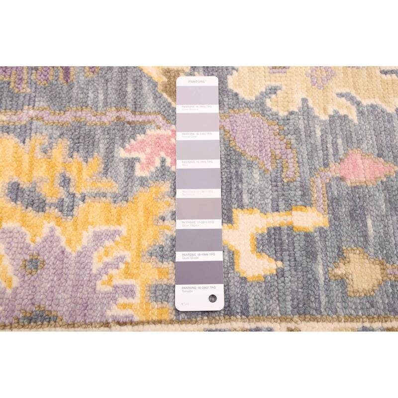 ECARPETGALLERY Hand-knotted Modern Oushak Charcoal Wool Rug - 3'7 x 5'6