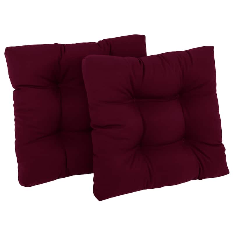 19-inch Twill Square Chair Cushion (Set of 1, 2, or 4) - 19" x 19" - Set of 2 - Burgundy