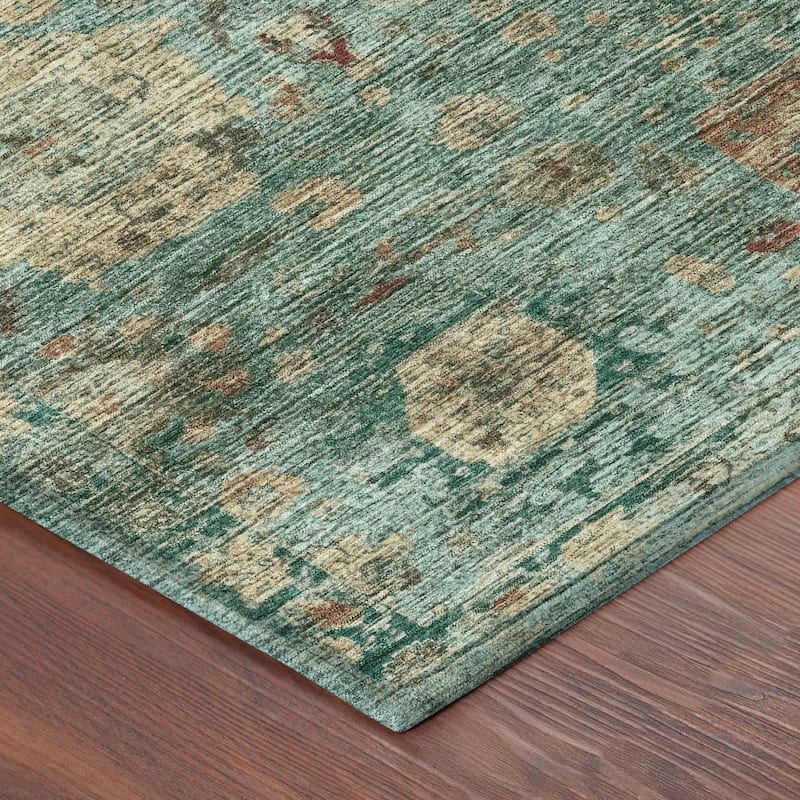 Machine Washable Indoor/ Outdoor Vintage Traditional Chantille Rug