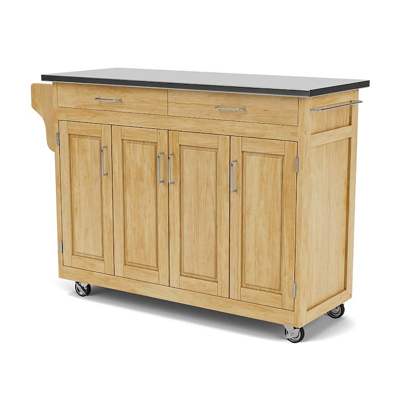 Homestyles Create-a-Cart Natural Mobile Kitchen Cart with Stainless Steel Top