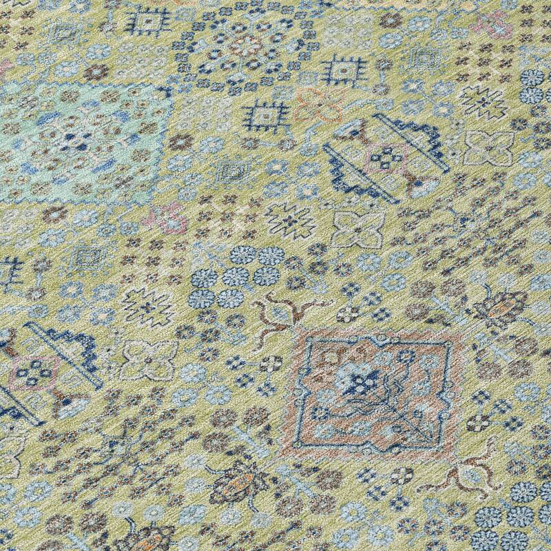 Machine Washable Indoor/ Outdoor Boho Panel Chantille Rug