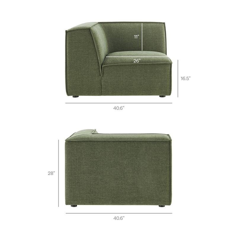 Restore 4-Piece Performance Fabric Upholstered Modular L-Shaped Armless Sectional Sofa