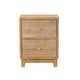 preview thumbnail 4 of 27, COZAYH 3-Drawer Farmhouse Dresser with Handicraft Wood Ring Motif, Rustic Nightstand Wooden Finish, Boho, Natural Wood
