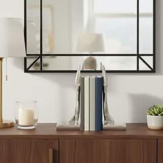 Decorative Metal Airplane Bookends - Set of 2, 9", Silver - 9.0"