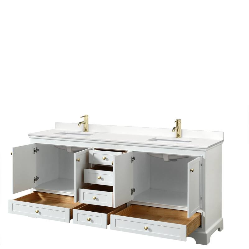 Deborah 80-inch Double Vanity, Quartz Top