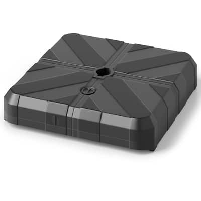 Fillable Umbrella Base for Cantilever Umbrellas Holds Water or Sand Cross Bracket and Cut-out Handles - 26.5" x 26.5" x 5"