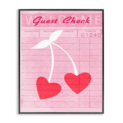 Stupell Cherries on Guest Check Framed Giclee Art Design By Lil' Rue