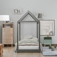 preview thumbnail 4 of 12, Twin Size Wooden House Bed, Durable Pine Wood & MDF Construction