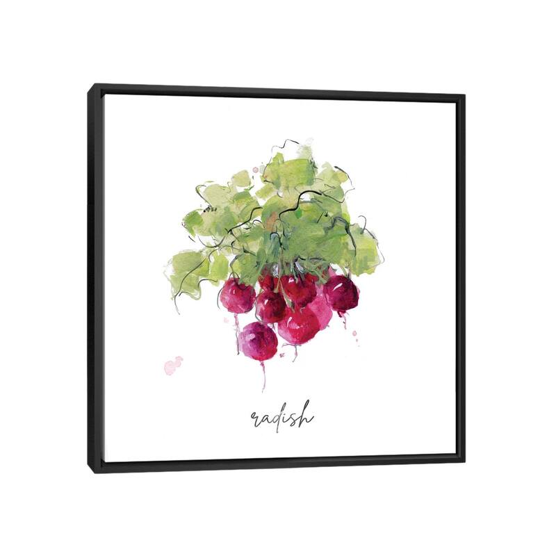 iCanvas "Sketch Kitchen Radish" by Sally Swatland Framed - Black - 18x18