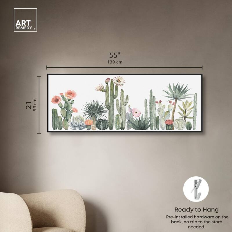 Cactus Desert Shade Panoramic Canvas by Art Remedy