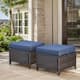 Option Brown Wicker Blue Cushion