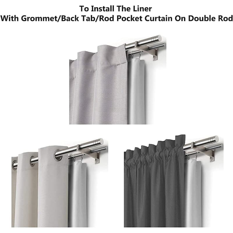 DriftAway Thermal Insulated 100% Blackout Curtain Liner for Grommet Curtains