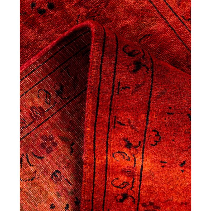 Overdyed One-of-a-Kind Hand-Knotted Area Rug - Orange - 3' 3" x 5' 4"