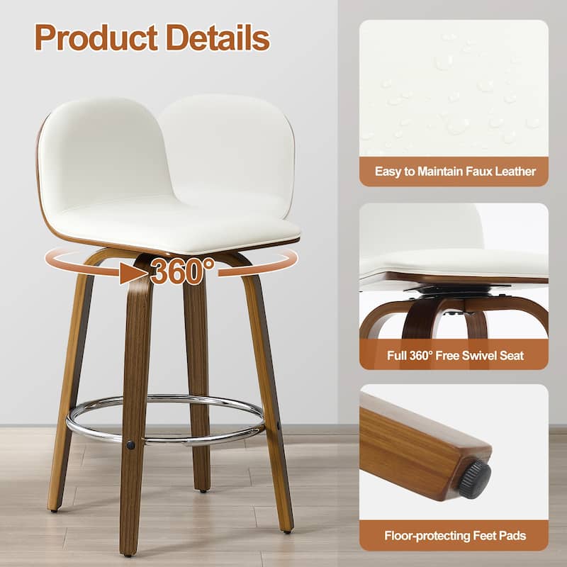 Upholstered Wood Swivel Bar Stools/ Counter Stool