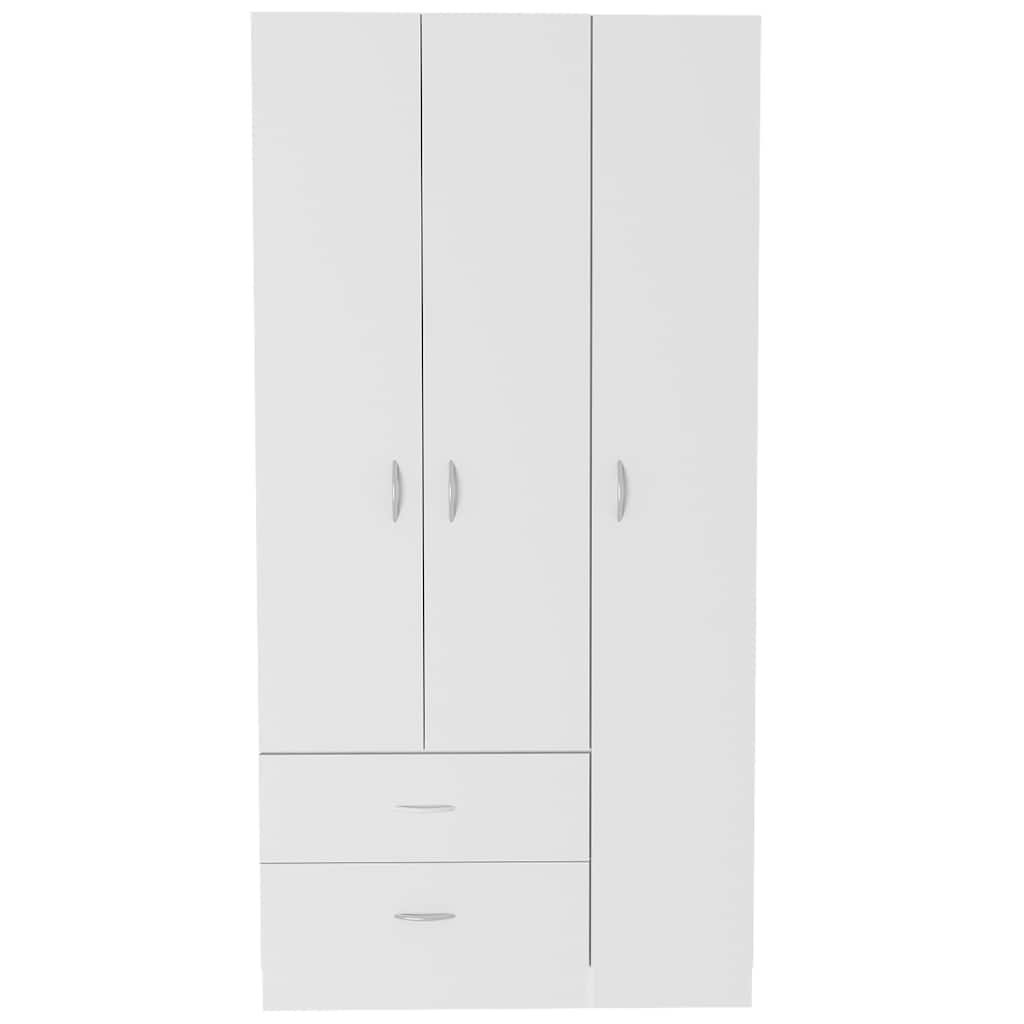 Three Door Armoire ,Two bottom drawers, Bedroom, White