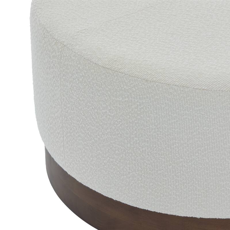Christopher Knight Home - Monroe Modern Upholstered Ottoman/ Foot Stool with Wooden Base Round