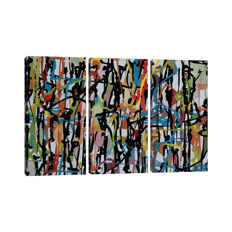 iCanvas "Pollock Wink XV" by Angel Estevez 3-Piece Canvas Wall Art Set