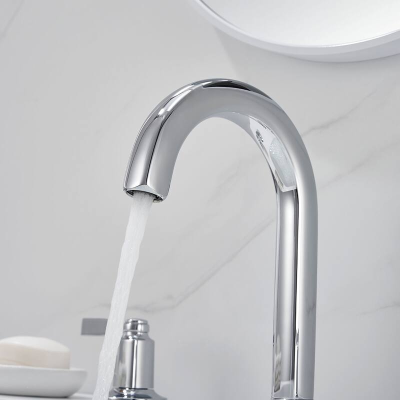 Luxier Larko 8 in. Widespread 2-Handle Bathroom Faucet with Drain