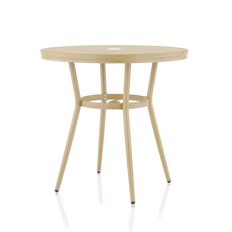 Furniture of America Ariel Natural Tone 32-inch Metal Round Patio Dining Table