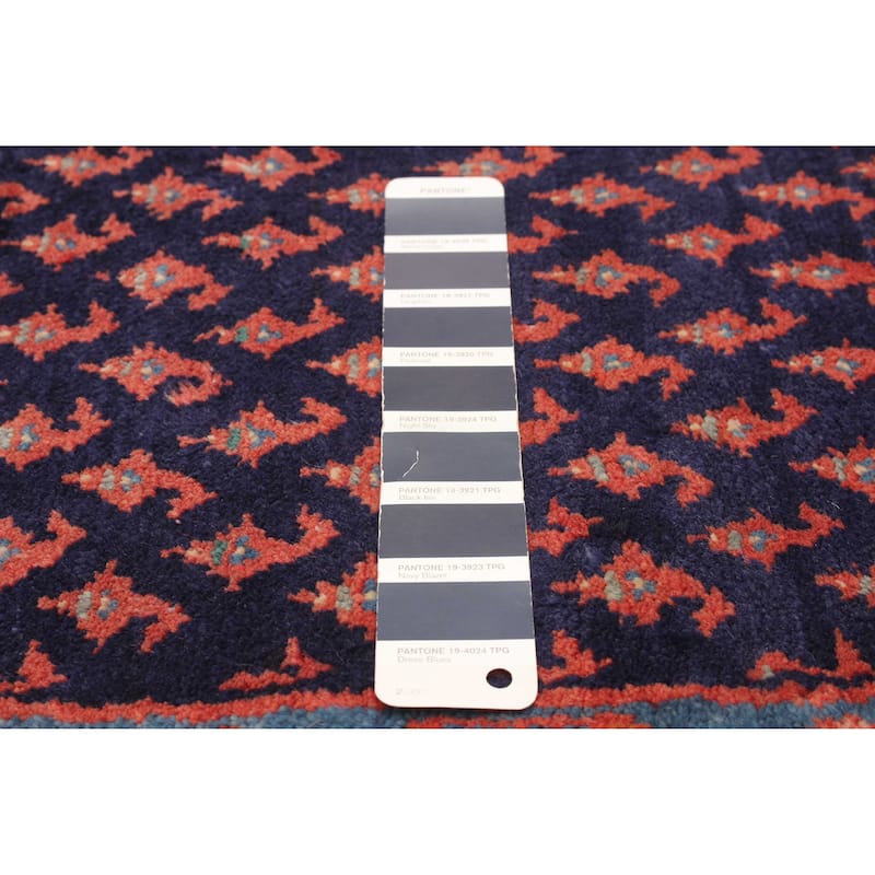 ECARPETGALLERY Hand-knotted Andelz Dark Navy Wool Rug - 3' 8" x 10' 5"