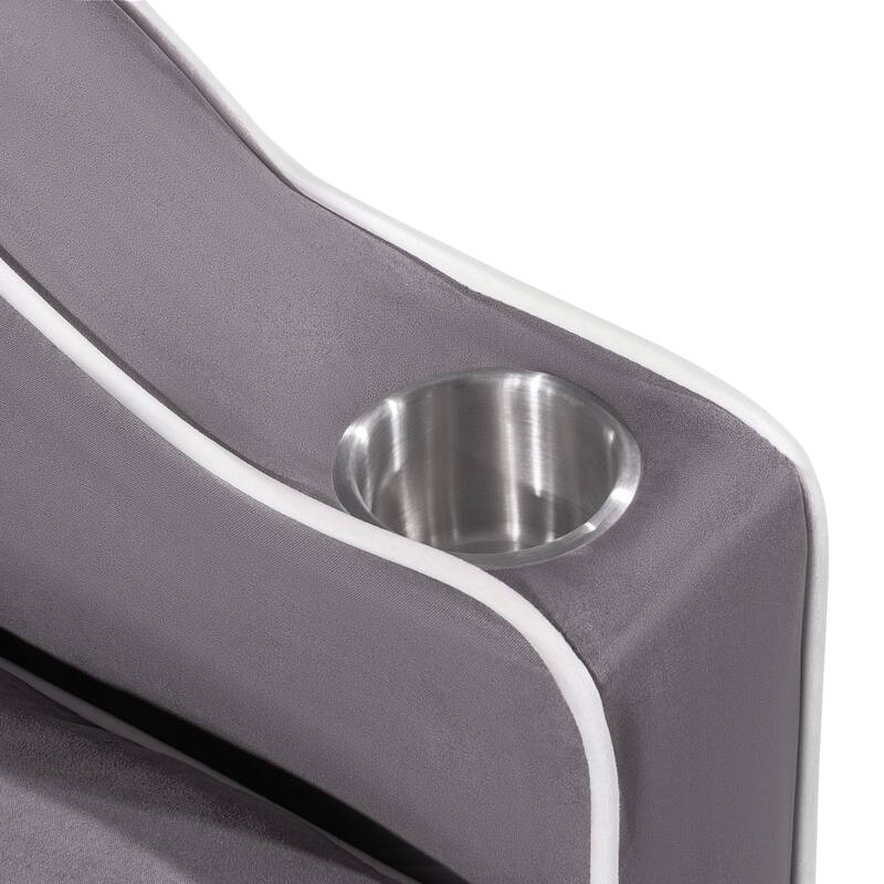 Modern Multifunctional Foldable Sofa Bed with Adjustable Backrest, Upgraded Suede Fabric, USB Port, Ashtray - 55" * 35" * 30"