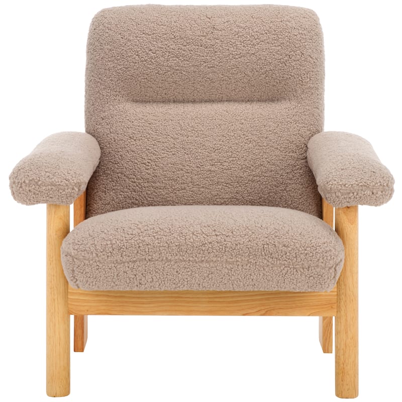 SAFAVIEH Sylvaine Solid Wood Accent Chair (Fully Assembled) - W33" x D30" x H33" - 33Wx30Dx33H - Beige/Natural