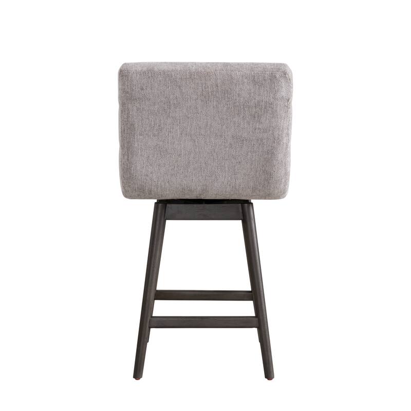 Elias Modern Swivel Bar Stool, Upholstered Counter Stool with Solid Wood Frame