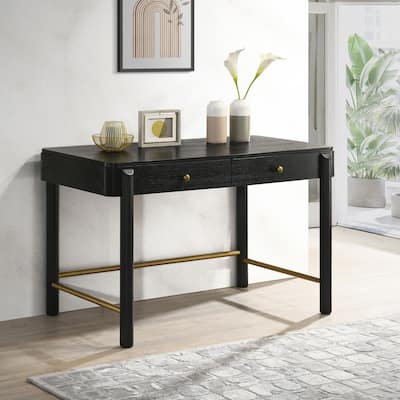 Anser Black 2-Drawer Vanity Desk
