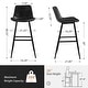 preview thumbnail 36 of 43, LUE BONA Faux Leather Bar Stools Counter Height Stools with Backs and Metal Legs (Set of 4)