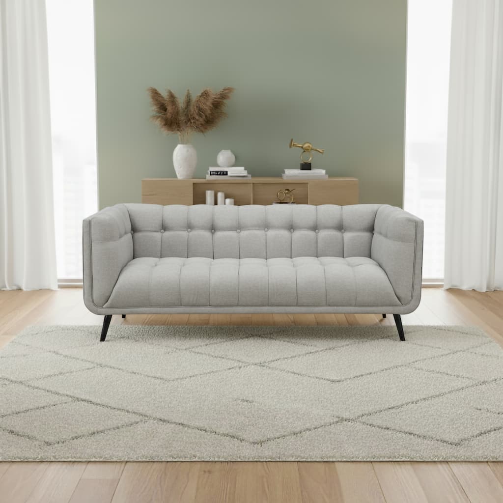 Modern Mid-Century Button Tufted Upholstered Sofa