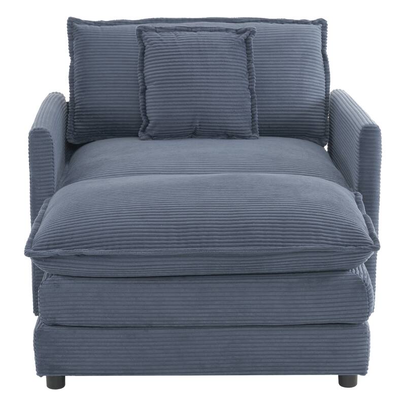 Roomfitters Compact L-Shape Sectional Sofa, Upholstered Corduroy Couch with Side Storage Pockets for Stylish Living Room