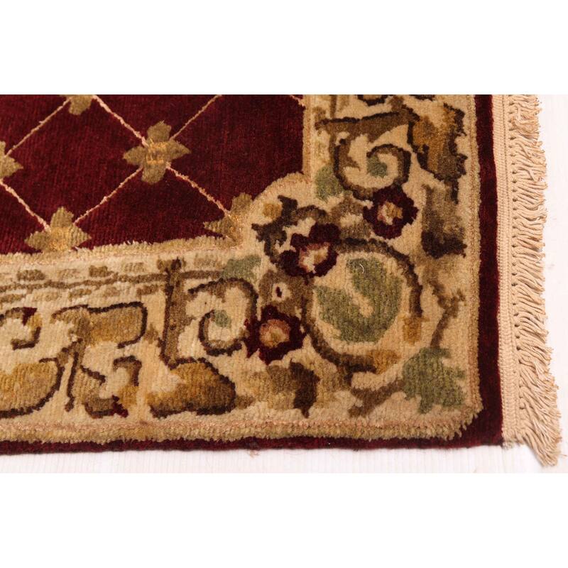 ECARPETGALLERY Hand-knotted Opulence Dark Red Wool Rug - 2'7 x 9'7