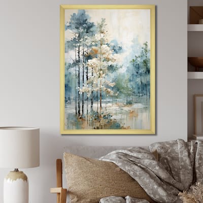 Designart "Pine Tree Enchanted Forest II" Tree Pine Framed Wall Decor